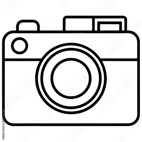 Minimal Camera Vector Icon – Line Art Style