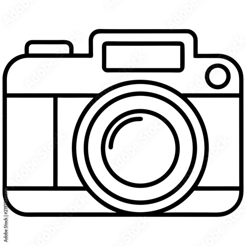 Minimal Camera Vector Icon – Line Art Style