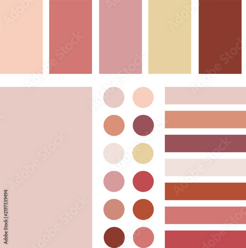 Pastel Planner Stickers Set – Soft Pink, Terracotta, Yellow, Beige Elements
