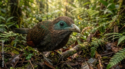 Rare Rufous-vented Ground-cuckoo in the Amazon Rainforest.