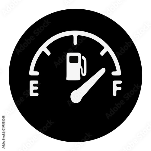Fuel Gauge Full Icon Inside Black Circle