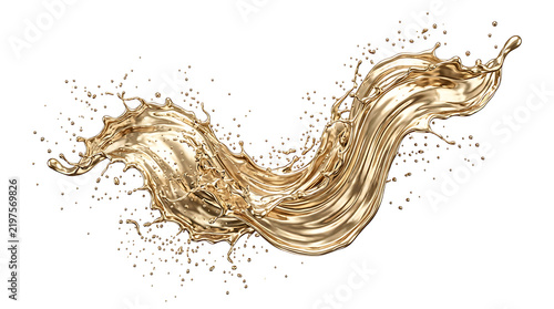 Golden Liquid Splash Fluid Wave
