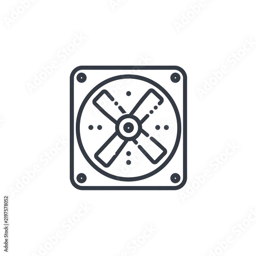 Refrigerator cooling fan ventilation electronic part vector icon