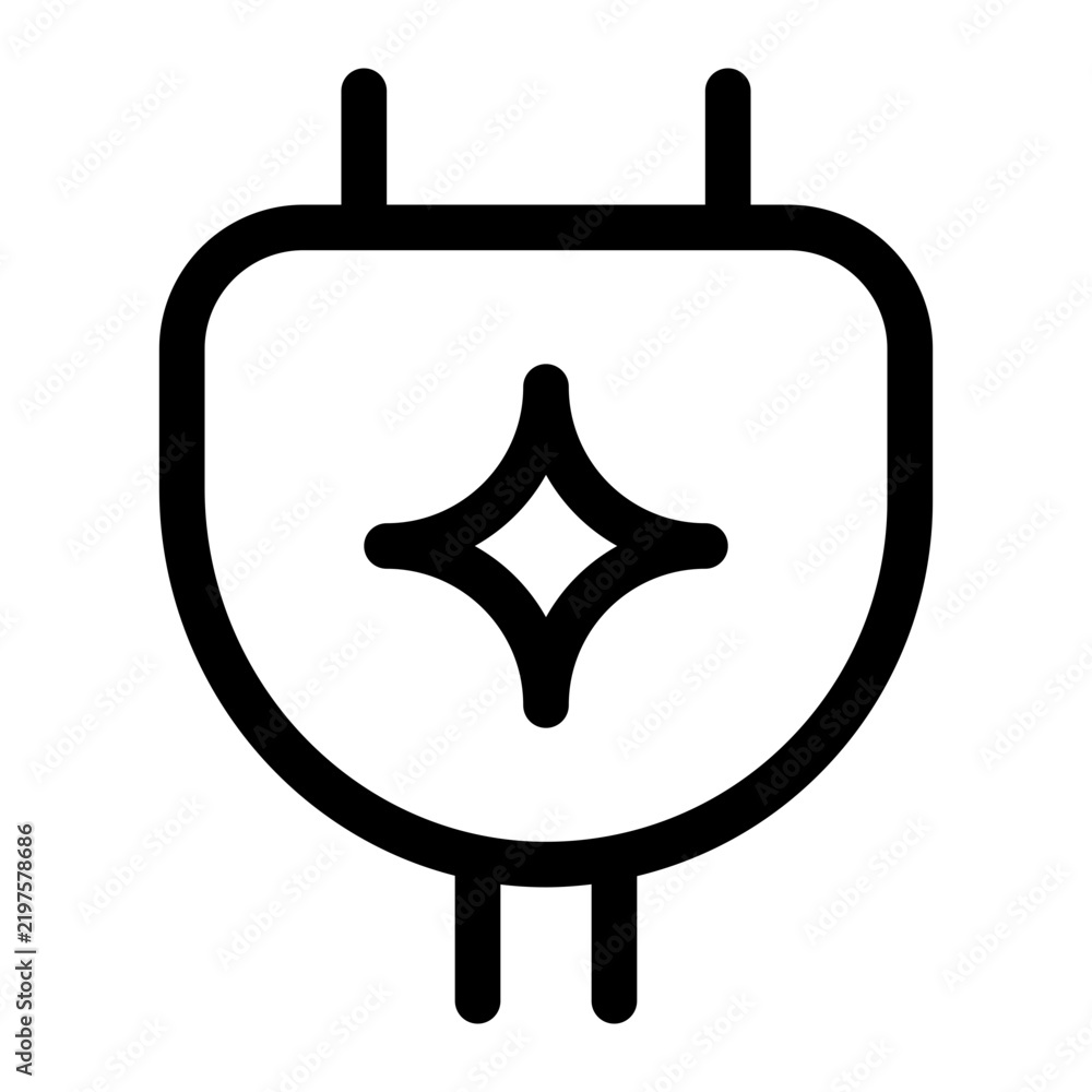 Fototapeta premium Smart Plug Outline Icon, Power Control Automation Connected Device