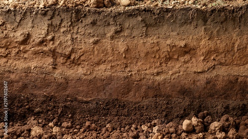 Obraz na płótnie Soil strata profile layers underground earth cross section