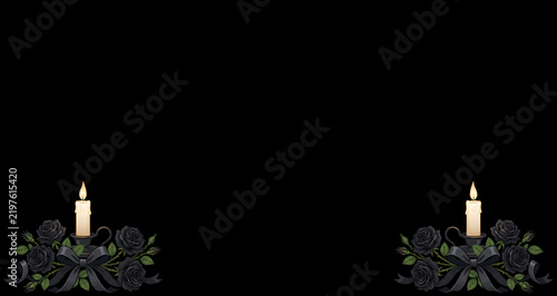 Candle on the background. Postcard for the event, memorial day, mourning. Popular pattern for designers, marketers, advertising. Object, symbol.