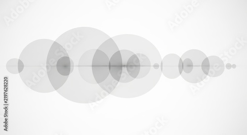 Minimalist abstract with overlapping transparent circles and thin horizontal lines