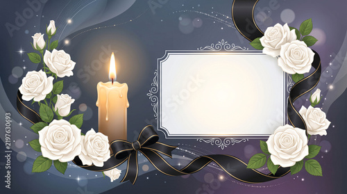 Candle on the background. Postcard for the event, memorial day, mourning. Popular pattern for designers, marketers, advertising. Object, symbol.