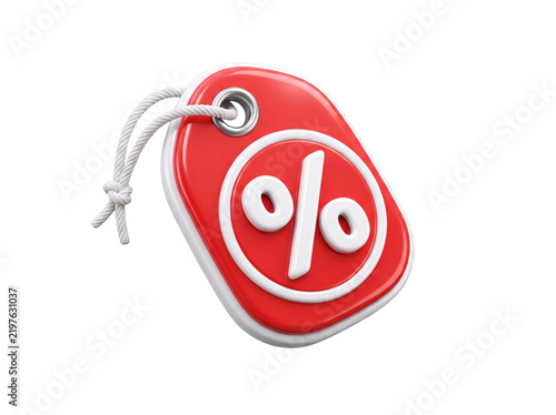 3D Cartoon Price Tag Percentage Icon