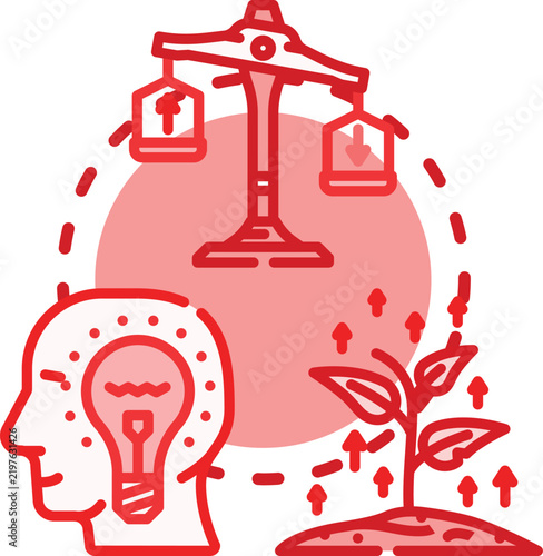 Quadro su tela Invigorating impetus driving toward personal achievement, progress, and goal att