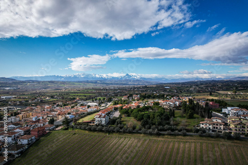 Foto Aerial View of San Marino Countryside with Apennine Mountains in Distance