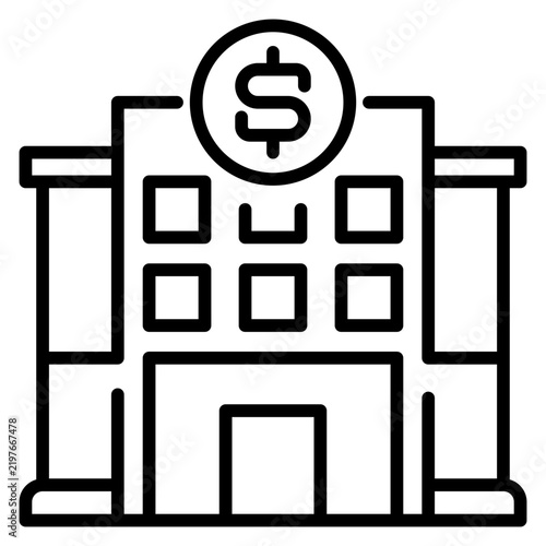 Office Building Line Icon