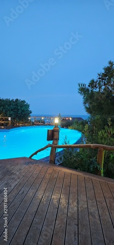 swimming pool in a tropical resort