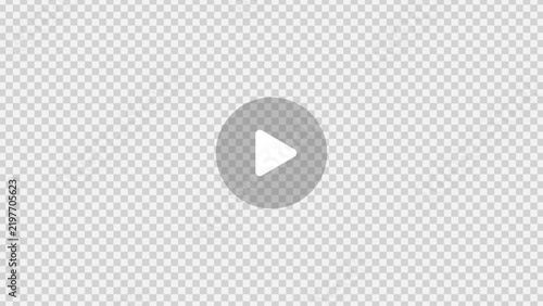 Transparent Play button isolated on transparent background