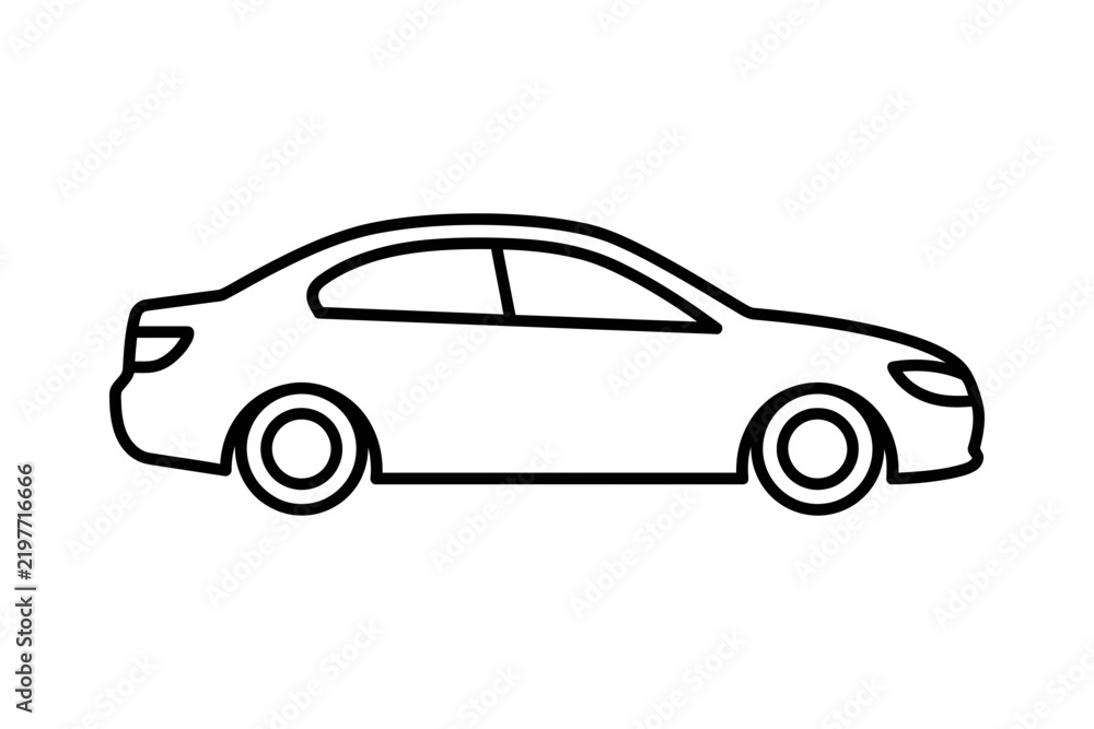 Fototapeta premium Sedan Car Side View Icon
