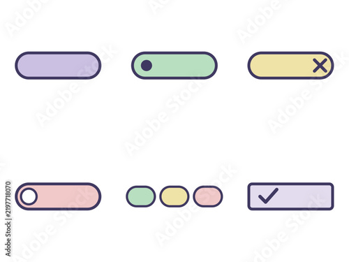 Tag pill and chip shapes set in pastel colors