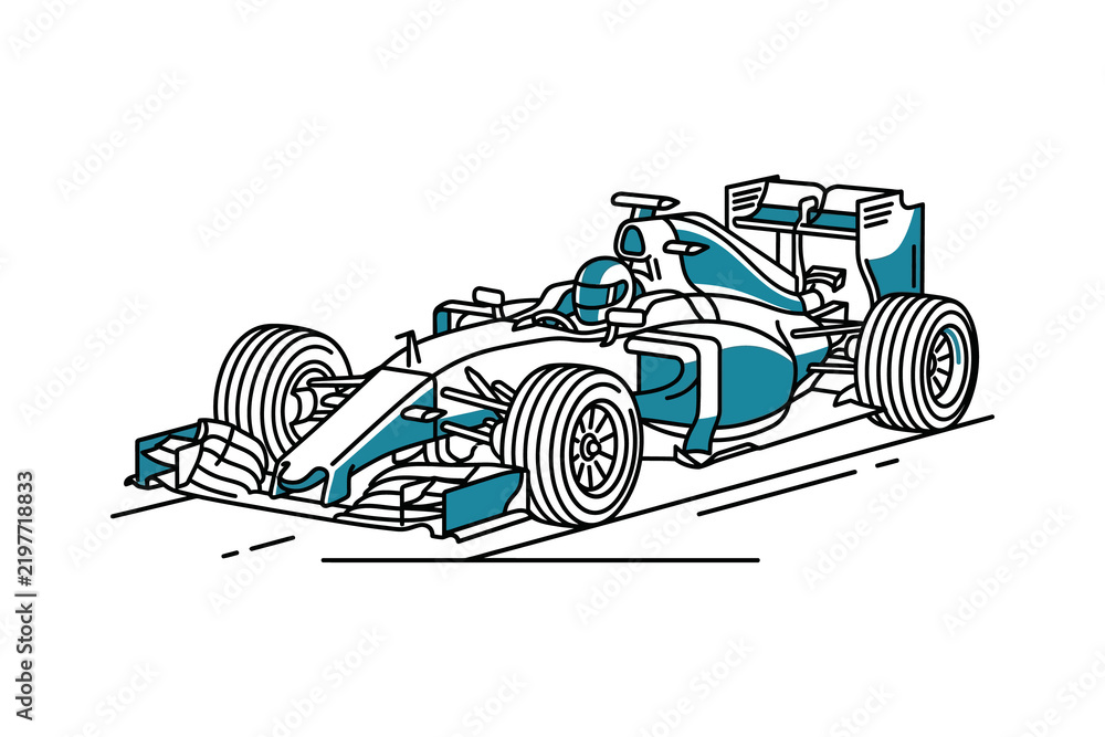 Obraz premium Formula 1 Race Car Vector Illustration