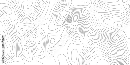 Topographic contour, line map with curvy wave isolines. Ocean or sea depth topographic landscape surface, pattern.White Background topo