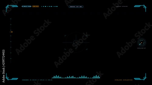 Advanced Hud Frame Networking Alpha Futuristic hud design with glowing blue border and numeric data 4k animation