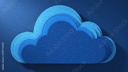 Layered Blue Cloud Paper Cutout Animation