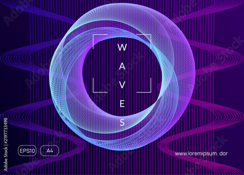 Dance Magazine. Fest Festival Template. Pink Sound Background. Trance Invite. Violet Techno Event. Psychedelic Audio Illustration. Party Banner. Blue Dance Magazine