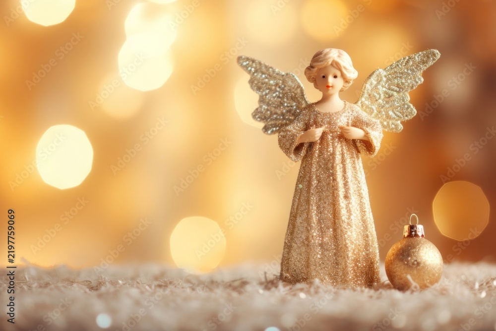 Fototapeta premium Angel ornament christmas representation christmas tree.
