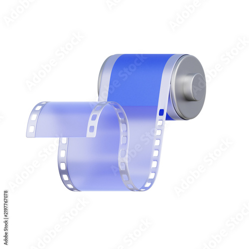 Cuadro en lienzo 3D illustration of unrolled film roll with frame strips for media production, yearly recap, video editing, photography portfolio, and cinema entertainment
