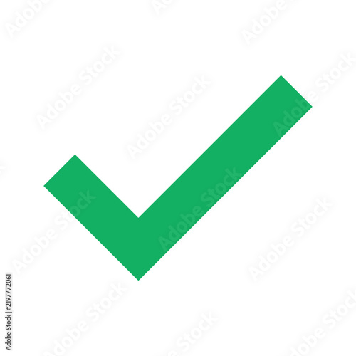Green checkmark selection graphic symbol