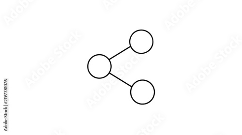 Bild auf Leinwand Share nodes with three connected circles icon, minimal line art vector illustrat