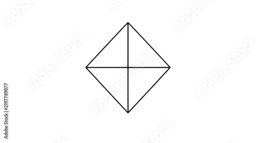 Bild auf Leinwand Uncut diamond crystal octahedral shape geometric vector icon illustration minera