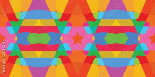 Groovy Psychedelic Vibrant Geometric Star Background Design