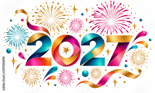 Naklejka Colorful 2027 vector-style design