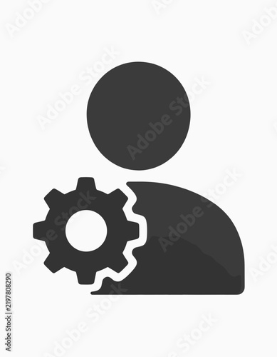 User Profile Icon with Gear Symbol for Settings