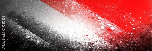 Vibrant Abstract Diagonal Splash Red White and Black Glittering Sparkle Backdrop Texture Dynamic Motion Paint Splatter Effect Detailed Granular Surface Energetic Art Design