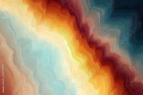 Vibrant Abstract Digital Art With Fiery Orange Yellow Blue And Brown Tones Creating A Textured And Dynamic Swirling Pattern With A Glassy Effect