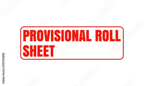 Картината върху платно Provisional Roll Sheet Stamp for Examination Administration, Student Records and