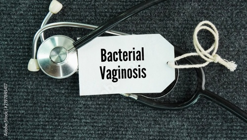Canvastavla Stethoscope and paper tag with the word Bacterial vaginosis