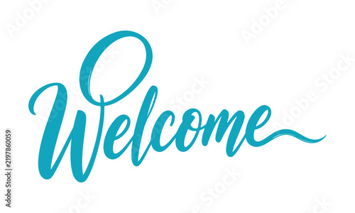 Welcome aboard! Hand Drawn Calligraphy Sign. Welcome aboard, Hand Lettering