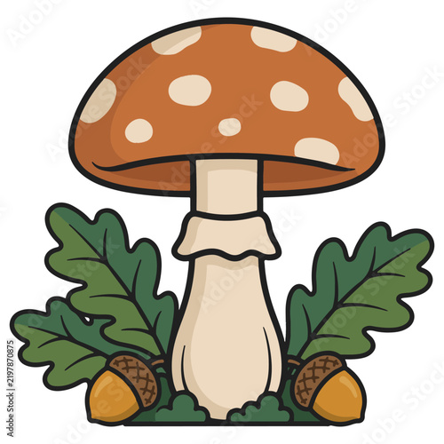 Mushroom Botanical Clipart