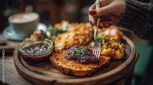 Person eating a meal