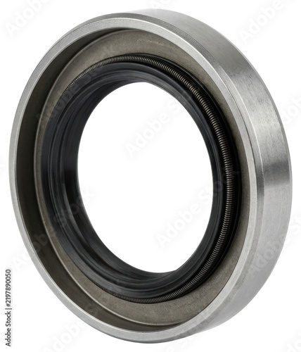 Industrial automotive radial shaft oil seal isolated transparent background