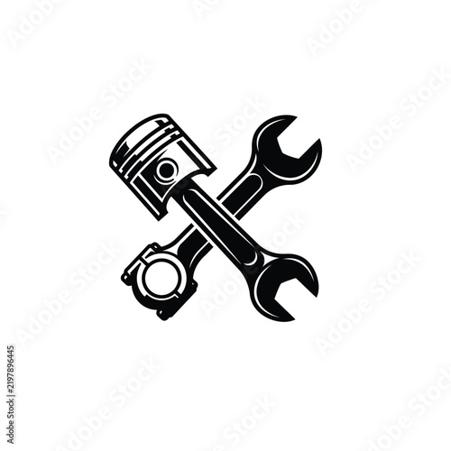 Piston Wrench Icon – Minimalist Automotive Repair Symbol