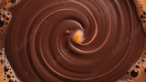 Rich Chocolate Swirl: A decadent swirl of dark chocolate creates a mesmerizing pattern, with a hint of orange zest adding a burst of color and flavor, perfect for a gourmet indulgence.