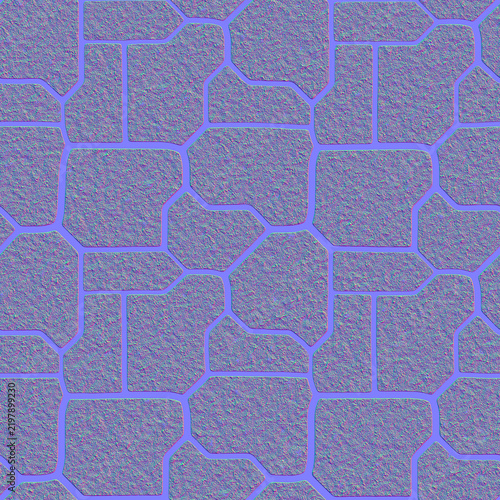Cuadro en lienzo Textured Irregular Paving Stone Normal Map
