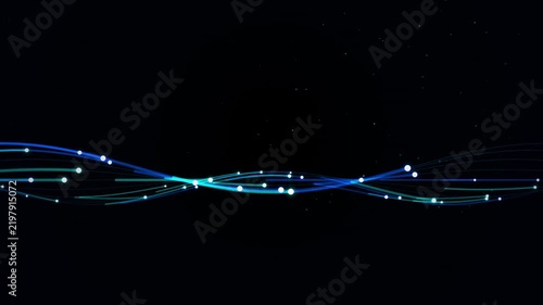 Abstract digital wave background, with glowing particles, and data flow, lines, futuristic technology, motion for corporate presentations