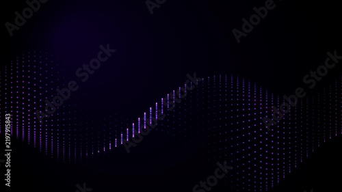 Abstract purple digital wave background, glowing particle flow animation, futuristic data stream motion