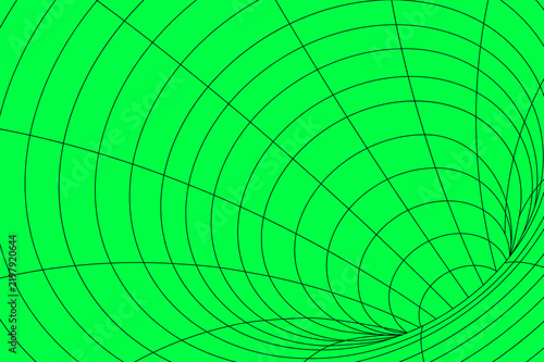 фотографія 3D Grid wormhole illusion design element on green screen background