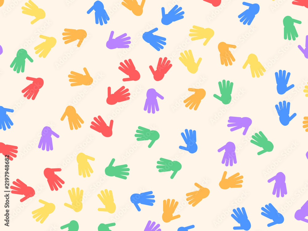 Obraz premium Kids Finger Painting Prints Nursery Wallpaper
