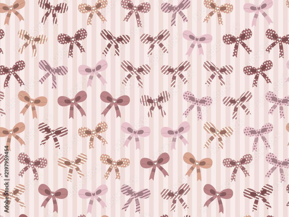 Fototapeta premium Vintage Bow Garland Soft Feminine Vector Background