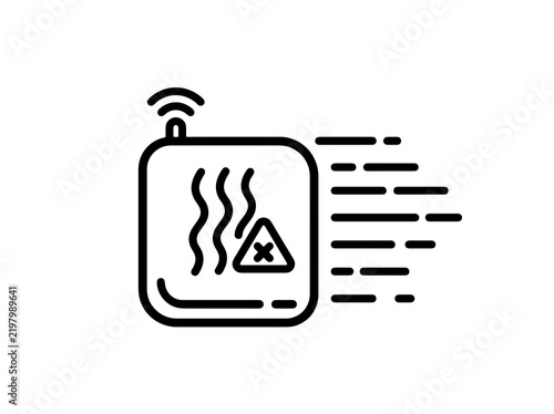 Smart sensor with wifi connection warns of danger while transmitting data wirelessly